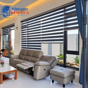 Rèm Cầu Vồng Hàn Quốc màu xám hiện đại