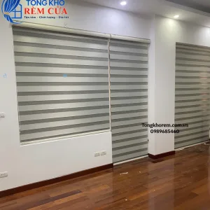 Rèm cầu vồng màu kem Hàn Quốc Honest lắp phòng khách